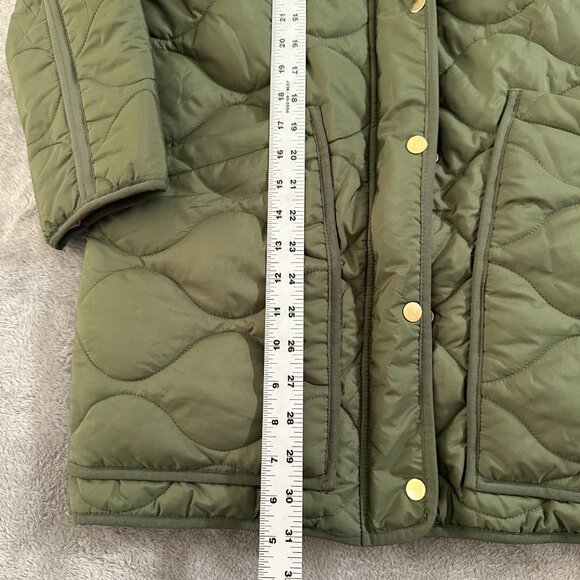 J. Crew Quilted Signature Puffer Jacket Coat Green Women's XS Primaloft Cocoon - Picture 4 of 7